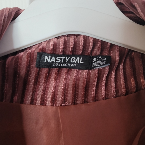 Nasty Gal Collection Relaxed Velvet Striped Blazer Size 10 - Picture 12 of 16
